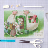 ヴィンテージイースターバニー&イースターエッグスガーデン 薄葉紙 (クラフト)