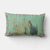 ヴィンテージイースターバニー&ガールインバラガーデン ランバークッション (裏面)