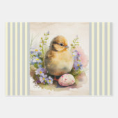 ヴィンテージイースターバニー&シック ラッピングペーパーシート (正面3)