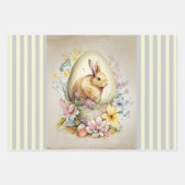 ヴィンテージイースターバニー&シック ラッピングペーパーシート (正面)