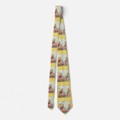 ヴィンテージイースターバニー&バッファローチェックのシック ネクタイ (裏面)