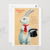 ヴィンテージイースターバニー ポストカード (正面/裏面)