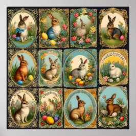 ヴィンテージイースターバニー、レトロイースターバニー、イースター ポスター