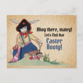 ヴィンテージイースターパイレーツラビットバニー宝箱 ポストカード (正面)