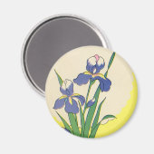 ヴィンテージイースターパープルガーデンアイリス花 マグネット (正面/裏面)