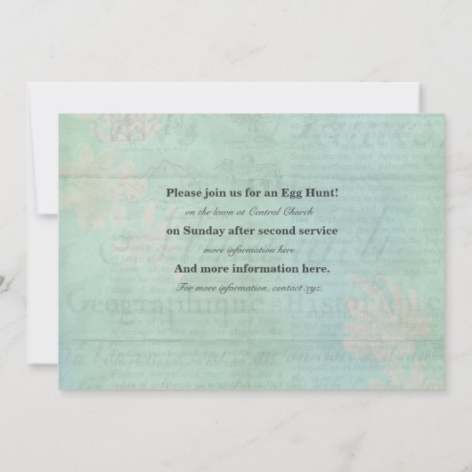 ヴィンテージイースターヒナパーティの招待状 招待状 (裏面)