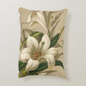 ヴィンテージイースタービクトリアンユリ、花の開花 アクセントクッション (裏面(縦))