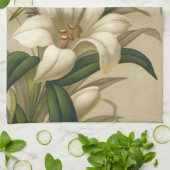 ヴィンテージイースタービクトリアンユリ、花の開花 キッチンタオル (折り畳み)