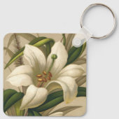 ヴィンテージイースタービクトリアンユリ、花の開花 キーホルダー (裏面)