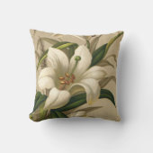 ヴィンテージイースタービクトリアンユリ、花の開花 クッション (正面)