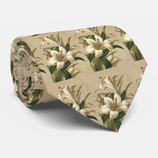 ヴィンテージイースタービクトリアンユリ、花の開花 ネクタイ (ロール)