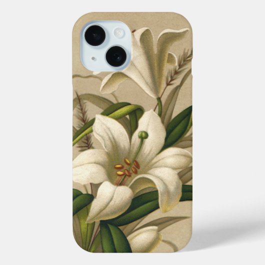 ヴィンテージイースタービクトリアンユリ、花の開花 Case-Mate iPhoneケース (裏面)