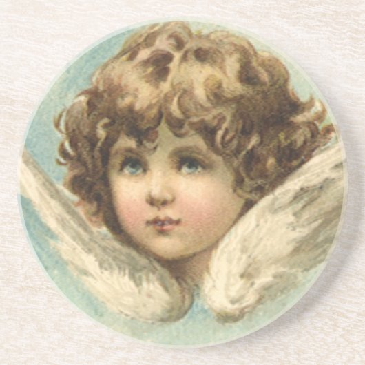 ヴィンテージイースタービクトリアン、ユリの花と天使 コースター (正面)