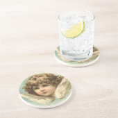 ヴィンテージイースタービクトリアン、ユリの花と天使 コースター (側面)