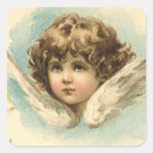 ヴィンテージイースタービクトリアン、ユリの花と天使 スクエアシール (正面)