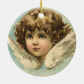 ヴィンテージイースタービクトリアン、ユリの花と天使 セラミックオーナメント (裏面)