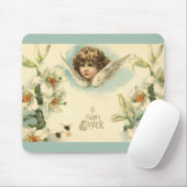 ヴィンテージイースタービクトリアン、ユリの花と天使 マウスパッド (マウス)