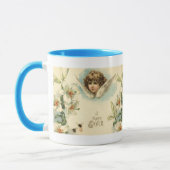 ヴィンテージイースタービクトリアン、ユリの花と天使 マグカップ (左)