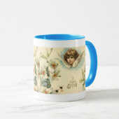ヴィンテージイースタービクトリアン、ユリの花と天使 マグカップ (正面右)