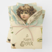 ヴィンテージイースタービクトリアン、ユリの花と天使 ラッピングペーパーシート (インサイチュ)