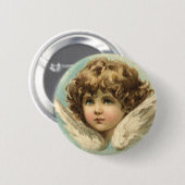 ヴィンテージイースタービクトリアン、ユリの花と天使 缶バッジ (正面&裏面)