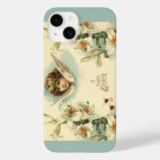 ヴィンテージイースタービクトリアン、ユリの花と天使 Case-Mate iPhoneケース (裏面)