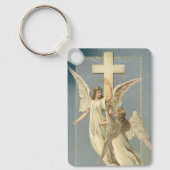 ヴィンテージイースタービクトリアン、十字架の天使 キーホルダー (正面)