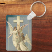 ヴィンテージイースタービクトリアン、十字架の天使 キーホルダー (裏面)