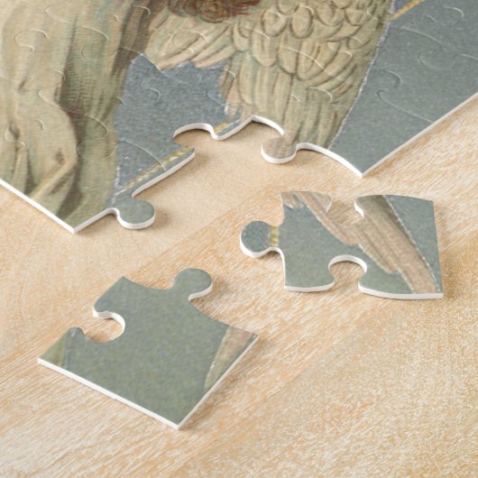 ヴィンテージイースタービクトリアン、十字架の天使 ジグソーパズル (側面)