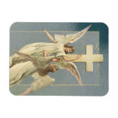 ヴィンテージイースタービクトリアン、十字架の天使 マグネット (横)