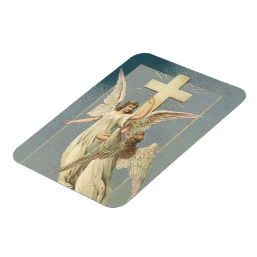 ヴィンテージイースタービクトリアン、十字架の天使 マグネット (左側)