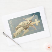 ヴィンテージイースタービクトリアン、十字架の天使 長方形シール (封筒)