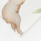 ヴィンテージイースターピンクのウサギのパターン フリースブランケット (角)