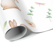 ヴィンテージイースターピンクのウサギのパターン ラッピングペーパー (ロールコーナー)