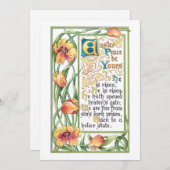 ヴィンテージイースターピースハイムと金ゴールドチューリップ シーズンカード (正面/裏面)