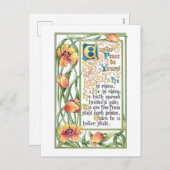 ヴィンテージイースターピースハイムと金ゴールドチューリップ シーズンポストカード (正面/裏面)