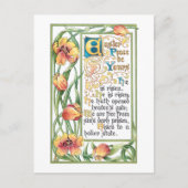 ヴィンテージイースターピースハイムと金ゴールドチューリップ シーズンポストカード (正面)