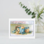 ヴィンテージイースターフローラと雛 ポストカード (スタンド正面)