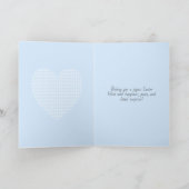 ヴィンテージイースターフローラバニーブルーギンガムチェック カード (内部)