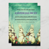 ヴィンテージイースターブランチ卵狩り招待状 招待状 (正面/裏面)