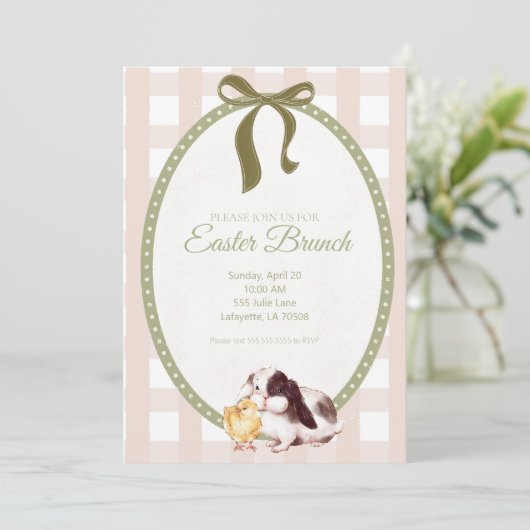 ヴィンテージイースターブランチ招待状 招待状 (スタンド正面)