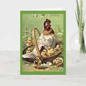 ヴィンテージイースターヘンとカゴカードの雛 シーズンカード (正面)