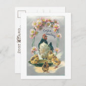 ヴィンテージイースターヘン、チックス&デイジー ポストカード (正面/裏面)