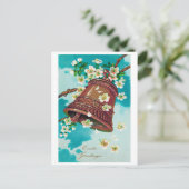 ヴィンテージイースターベルとさくらんぼの花 ポストカード (スタンド正面)