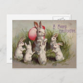 ヴィンテージイースターホリディグリーティングポストカード シーズンポストカード (正面/裏面)