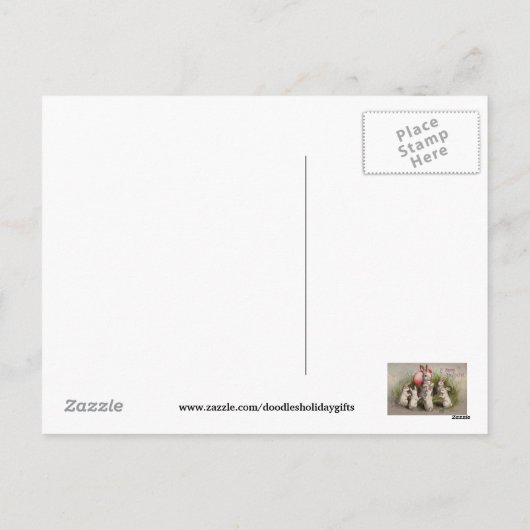 ヴィンテージイースターホリディグリーティングポストカード シーズンポストカード (裏面)