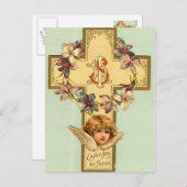 ヴィンテージイースターホリディグリーティングポストカード シーズンポストカード (正面/裏面)