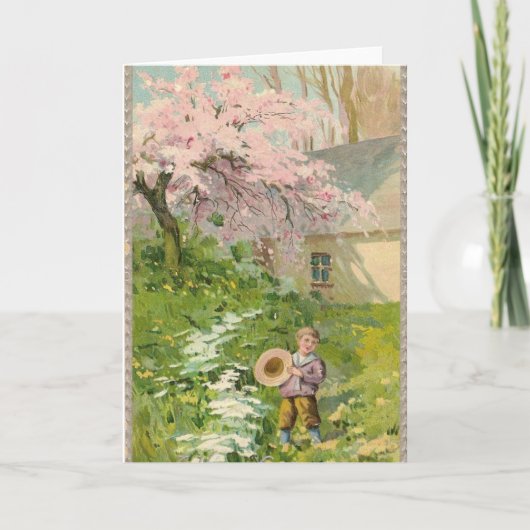 ヴィンテージイースターホリデーグリーティングカード シーズンカード (正面)