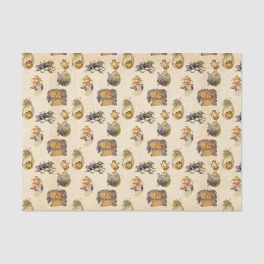 ヴィンテージイースターホリデーパターンパーティー組織 薄葉紙 (正面)