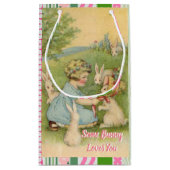 ヴィンテージイースターホワイトバニーいくつかのバニーはあなたを愛している スモールペーパーバッグ (裏面)